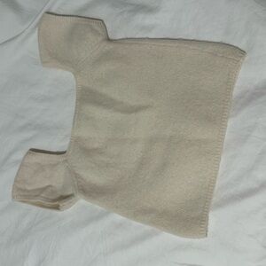 Cream Knit Square Neck Top